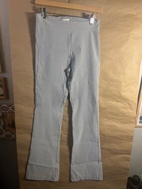 Avenue Montaigne Striped Boot Cut Pants - Light Gray/White
